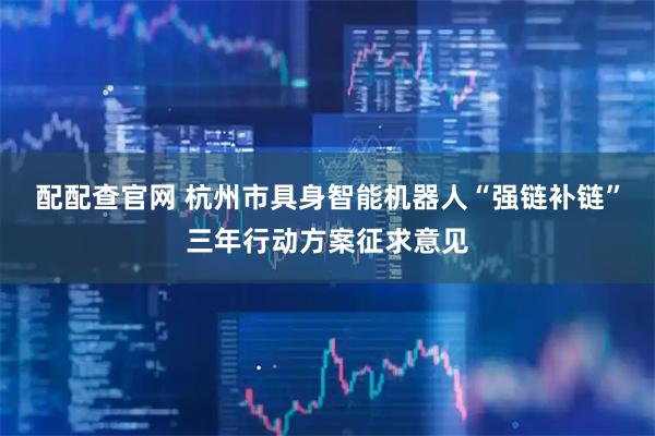 配配查官网 杭州市具身智能机器人“强链补链”三年行动方案征求意见